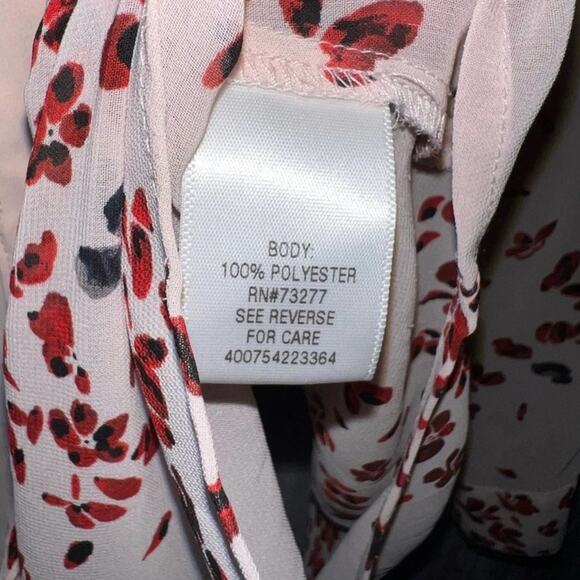 Candie’s Sheer Pink Floral Button-Down Blouse – Size M - Picture 6 of 7
